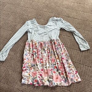Floral Striped Kids Dress